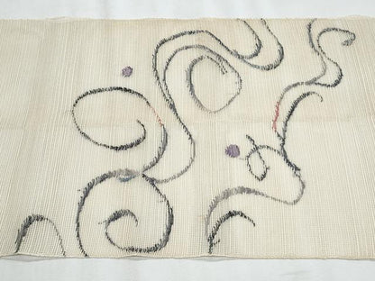 平和屋着物＊夏物　1854年創業　帯屋捨松　八寸名古屋帯　流水文　正絹　逸品　CABJ4421fb