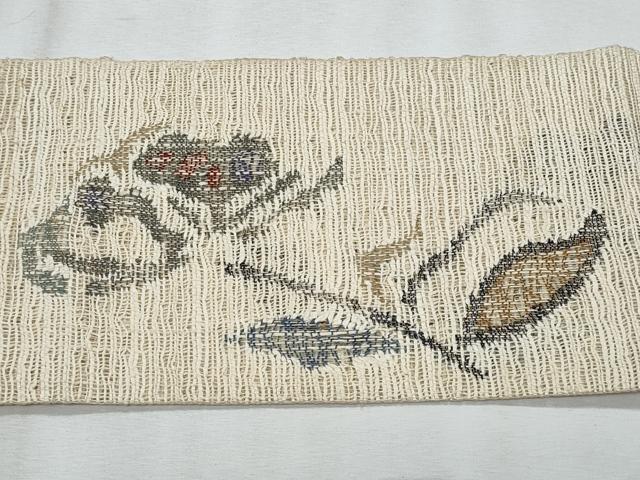 平和屋着物＊夏物　八寸名古屋帯　枝花文　正絹　逸品　CABJ4424fb