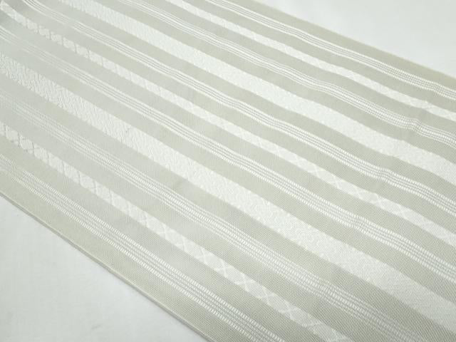 平和屋着物＊夏物　本場筑前博多織　八寸名古屋帯　紗献上　灰黄緑色　正絹　逸品　CABJ4427fb