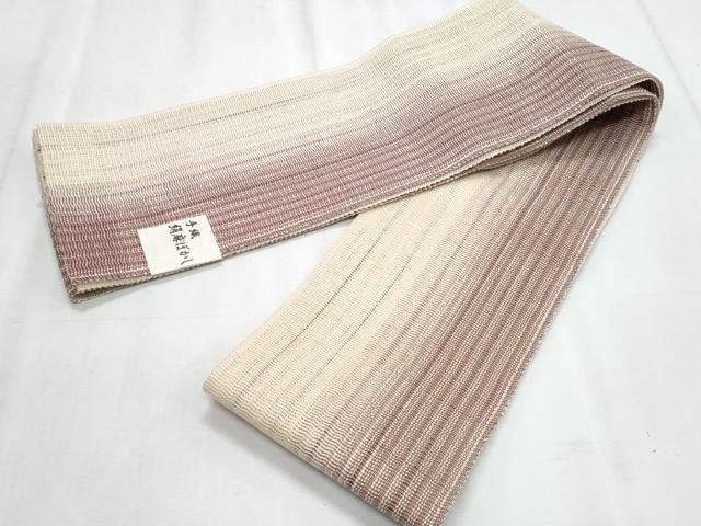 平和屋着物＊夏物　両面　半幅帯　間道　絹麻　逸品　CABJ4430fb