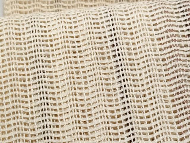 平和屋着物＊夏物　両面　半幅帯　間道　絹麻　逸品　CABJ4430fb