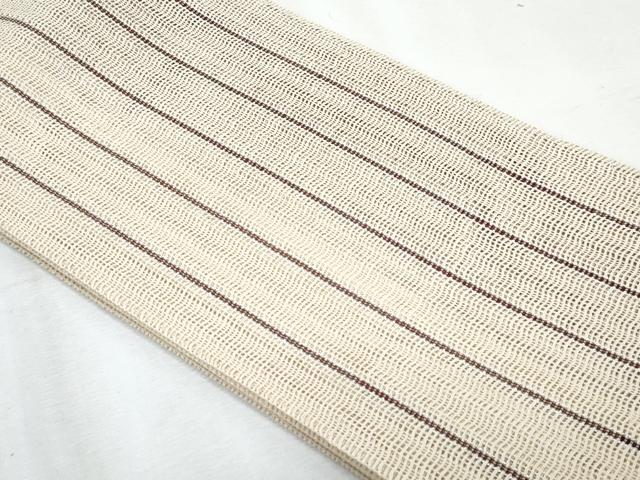 平和屋着物＊夏物　両面　半幅帯　間道　絹麻　逸品　CABJ4430fb