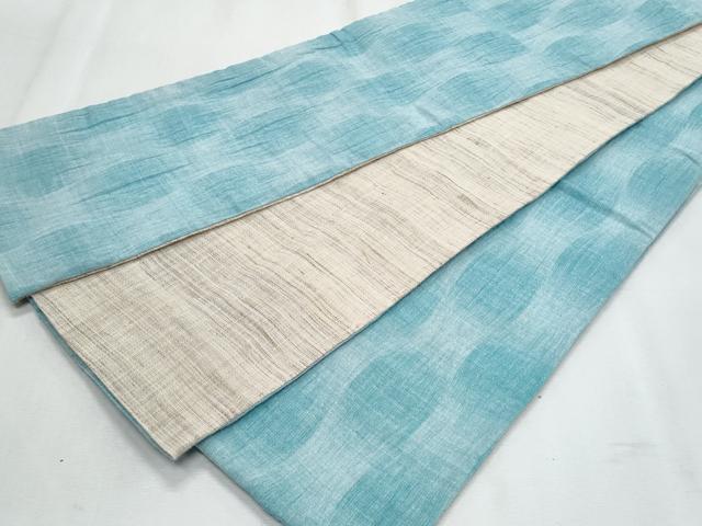 平和屋着物＊夏物　両面　半幅帯　霞文　綿麻　逸品　CABJ4431fb
