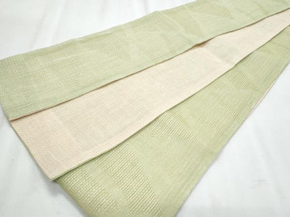 平和屋着物＊夏物　両面　半幅帯　芝文　やまと誂製　麻　逸品　CABJ4433fb