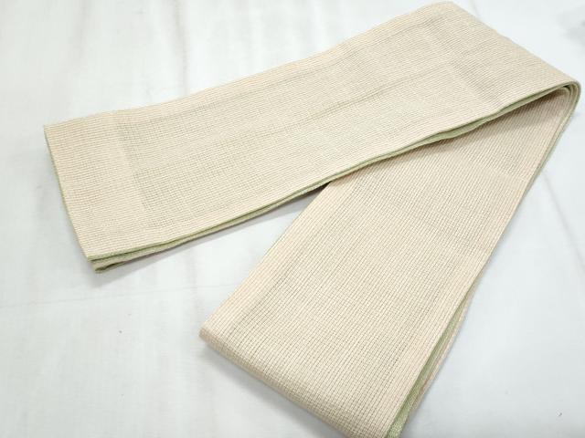 平和屋着物＊夏物　両面　半幅帯　芝文　やまと誂製　麻　逸品　CABJ4433fb