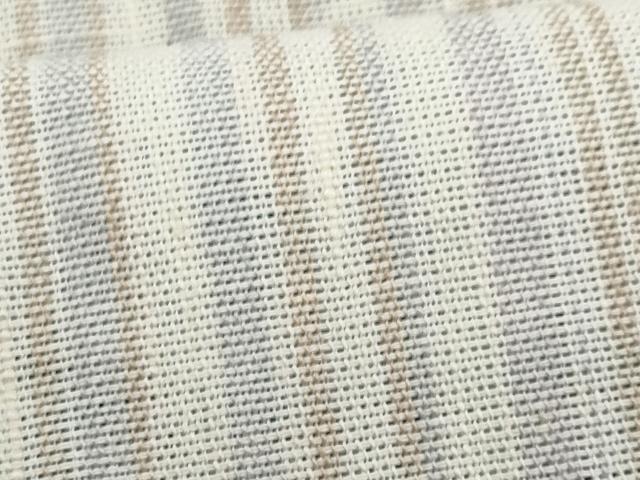 平和屋着物＊夏物　両面　半幅帯　縞　麻　逸品　CABJ4434fb