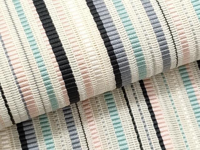 平和屋着物＊夏物　本場筑前博多織　半幅帯　間道　正絹　逸品　CABJ4436fb