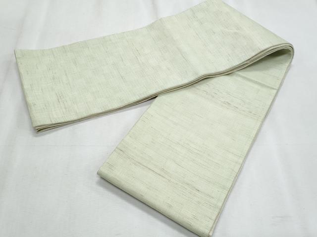 平和屋着物＊夏物　半幅帯　青磁鼠色　麻　逸品　CABJ4437fb