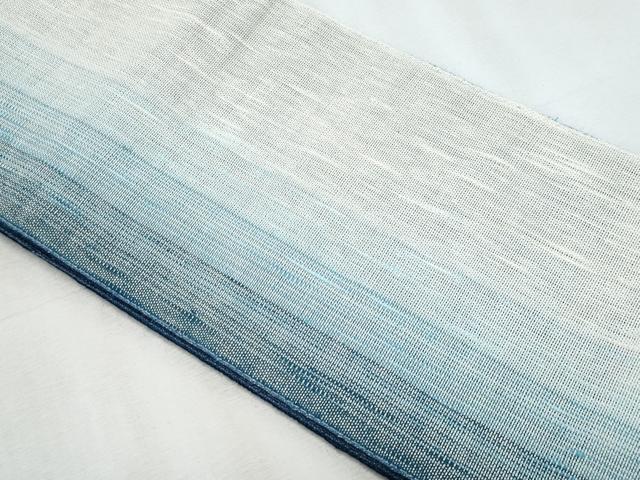 平和屋着物＊夏物　半幅帯　藍　間道　CABJ4438fb