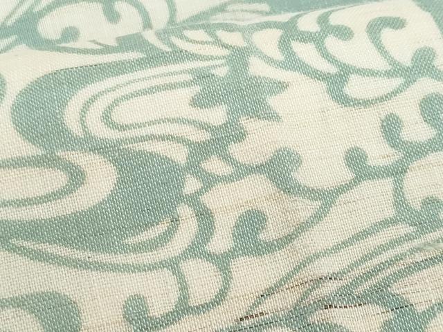 平和屋着物＊夏物　半幅帯　伊勢型染　立波文　麻　逸品　CABJ4440fb