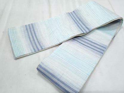 平和屋着物＊夏物　両面　半幅帯　横段文　麻　逸品　CABJ4445fb