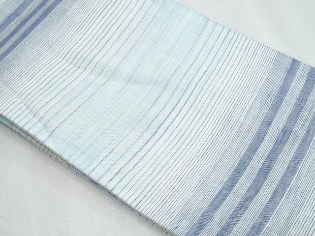 平和屋着物＊夏物 両面 半幅帯 横段文 麻 逸品 CABJ4445fb