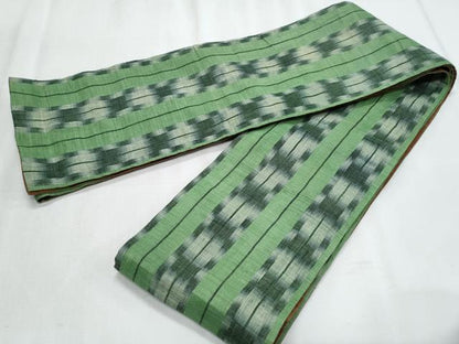 平和屋着物＊夏物　半幅帯　幾何学文様　麻　逸品　CABJ4447fb