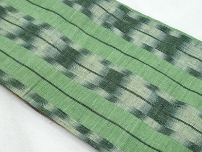 平和屋着物＊夏物　半幅帯　幾何学文様　麻　逸品　CABJ4447fb