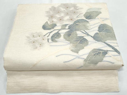 平和屋着物＊夏物　ワンタッチつけ帯　すくい織　枝花文　正絹　逸品　CABJ4450fb