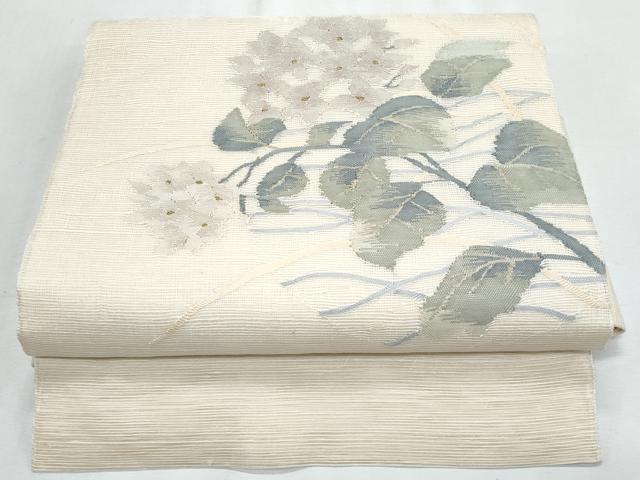 平和屋着物＊夏物　ワンタッチつけ帯　すくい織　枝花文　正絹　逸品　CABJ4450fb