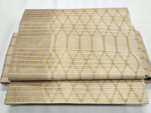 平和屋着物＊夏物　ワンタッチつけ帯　組織　菱間道　金糸　正絹　逸品　CABJ4451fb