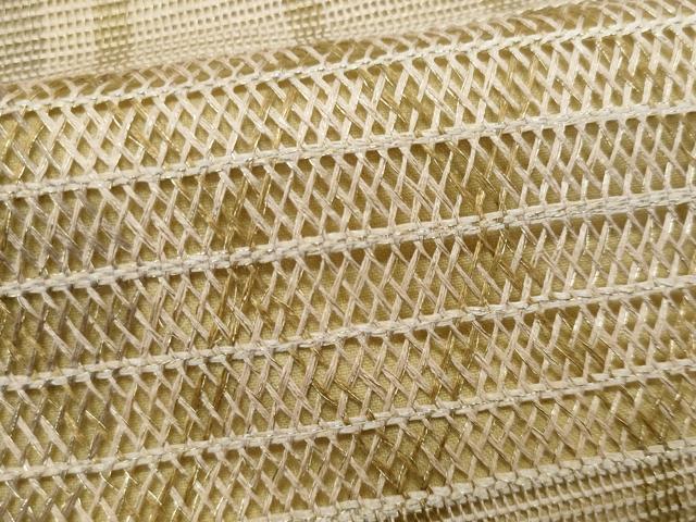 平和屋着物＊夏物　ワンタッチつけ帯　組織　菱間道　金糸　正絹　逸品　CABJ4451fb
