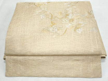 平和屋着物＊夏物　ワンタッチつけ帯　櫛織　枝葉文　金糸　正絹　逸品　CABJ4452fb