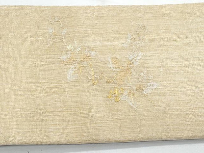 平和屋着物＊夏物　ワンタッチつけ帯　櫛織　枝葉文　金糸　正絹　逸品　CABJ4452fb