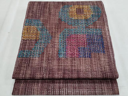 平和屋着物＊夏物　八寸名古屋帯　羅　抽象文様　正絹　逸品　CABJ4456fb
