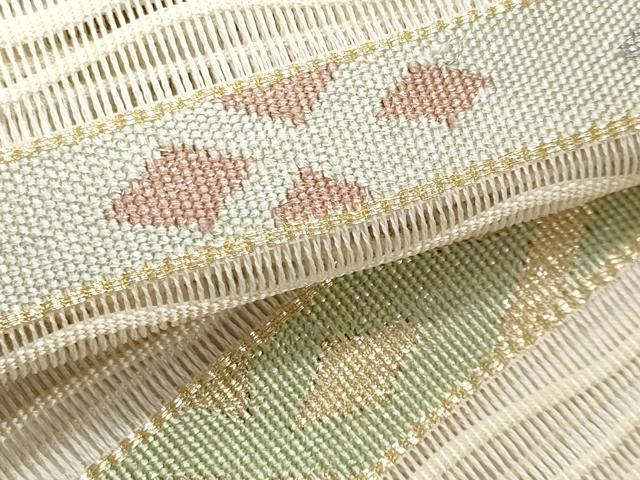 平和屋着物＊夏物　八寸名古屋帯　絽綴れ　横段吉祥文　金銀糸　正絹　逸品　CABJ4457fb