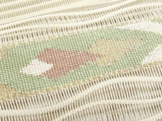 平和屋着物＊夏物　八寸名古屋帯　絽綴れ　横段吉祥文　金銀糸　正絹　逸品　CABJ4457fb
