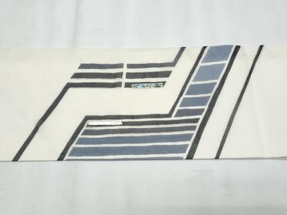 平和屋着物＊夏物　九寸名古屋帯　螺鈿　幾何学文様　銀彩　正絹　逸品　CABJ4465fb