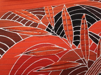 平和屋着物＊夏物　塩瀬　九寸名古屋帯　刺繍　籬青海波枝葉文　正絹　逸品　CABJ4475fb