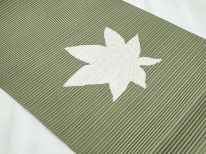 平和屋着物＊夏物　八寸名古屋帯　絽綴れ　楓　銀糸　正絹　逸品　CABJ4476fb