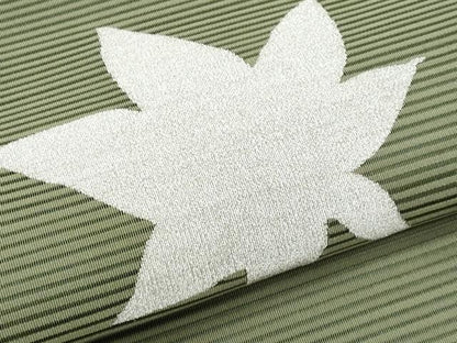 平和屋着物＊夏物　八寸名古屋帯　絽綴れ　楓　銀糸　正絹　逸品　CABJ4476fb