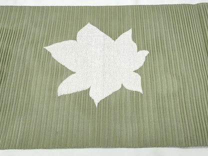 平和屋着物＊夏物　八寸名古屋帯　絽綴れ　楓　銀糸　正絹　逸品　CABJ4476fb