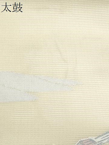平和屋着物＊夏物　九寸名古屋帯　筏人物文　銀糸　正絹　逸品　CABJ4479fb
