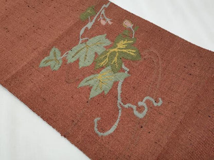 平和屋着物＊夏物　八寸名古屋帯　蔦の葉文　金糸　正絹　逸品　CABJ4483fb