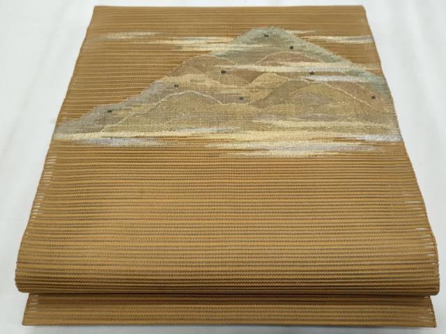 平和屋着物＊夏物　八寸名古屋帯　絽綴れ　遠山文　金銀糸　正絹　逸品　CABJ4486fb