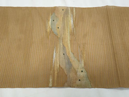 平和屋着物＊夏物　八寸名古屋帯　絽綴れ　遠山文　金銀糸　正絹　逸品　CABJ4486fb