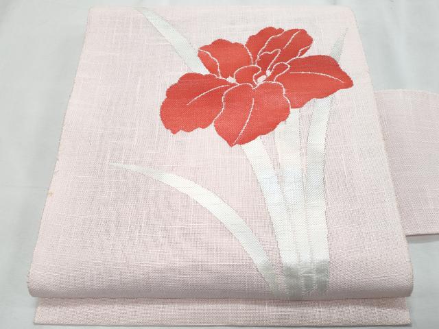 平和屋着物＊夏物　八寸名古屋帯　草花文　CABJ4489fb