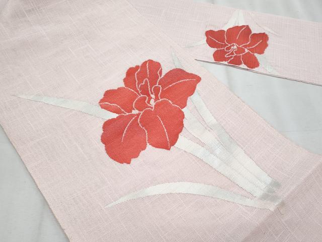 平和屋着物＊夏物　八寸名古屋帯　草花文　CABJ4489fb