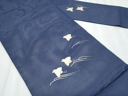 平和屋着物＊夏物　九寸名古屋帯　総刺繍　駒刺繍　千鳥　正絹　逸品　CABJ4490fb