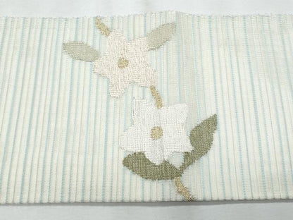 平和屋着物＊夏物　九寸名古屋帯　絽綴れ　枝花文　金銀糸　正絹　逸品　CABJ4492fb