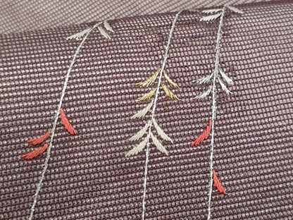 平和屋着物＊夏物　九寸名古屋帯　総刺繍　道長枝垂れ柳　金銀糸　正絹　逸品　CABJ4493fb