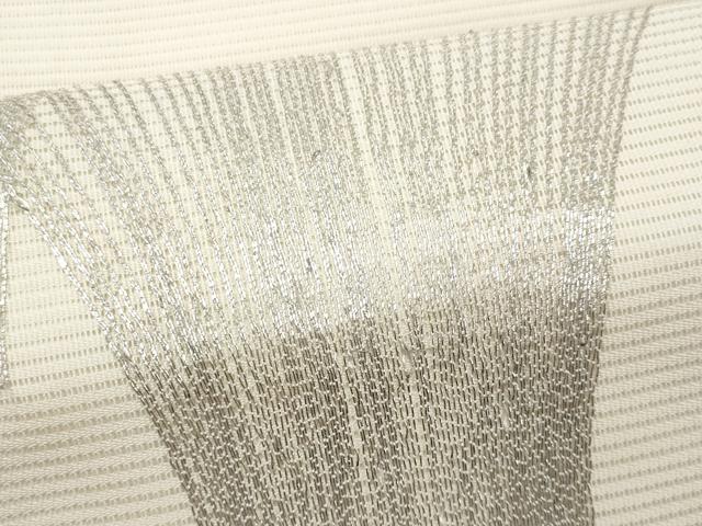 平和屋着物＊夏物　九寸名古屋帯　駒刺繍　抽象文様　正絹　逸品　CABJ4496fb