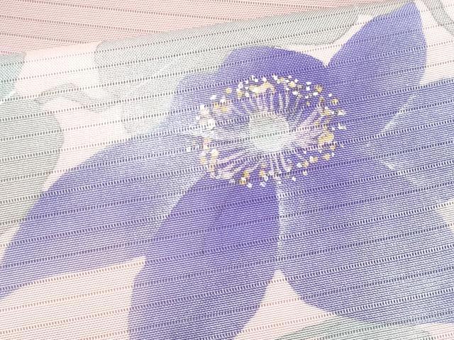 平和屋着物＊夏物　塩瀬　九寸名古屋帯　枝花文　金銀彩　正絹　逸品　CABJ4503fb