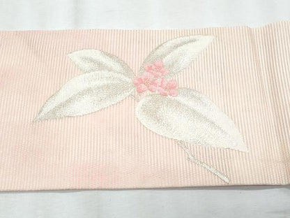 平和屋着物＊夏物　九寸名古屋帯　枝花文　金銀糸　正絹　逸品　CABJ4512fb