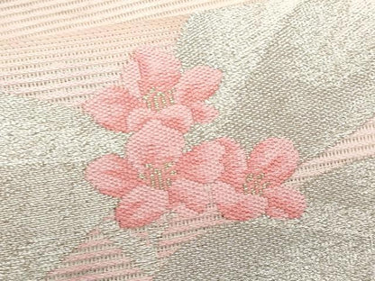 平和屋着物＊夏物　九寸名古屋帯　枝花文　金銀糸　正絹　逸品　CABJ4512fb