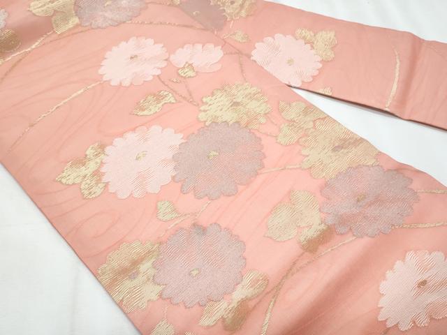 平和屋着物＊夏物　九寸名古屋帯　枝菊文　金銀糸　正絹　逸品　CABJ4514fb