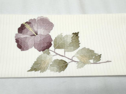 平和屋着物＊夏物　華道家　楠目ちづ　塩瀬　九寸名古屋帯　枝花文　金彩　正絹　逸品　CABJ4516fb