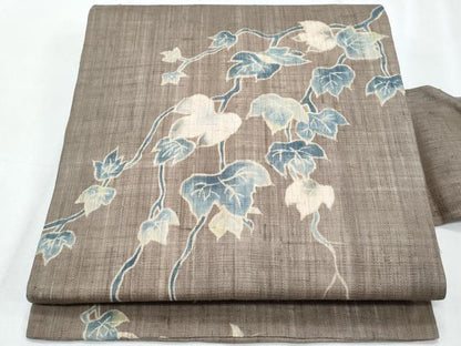 平和屋着物＊夏物　九寸名古屋帯　蔦の葉文　麻　逸品　CABJ4517fb