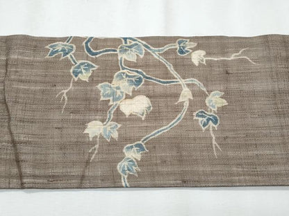平和屋着物＊夏物　九寸名古屋帯　蔦の葉文　麻　逸品　CABJ4517fb