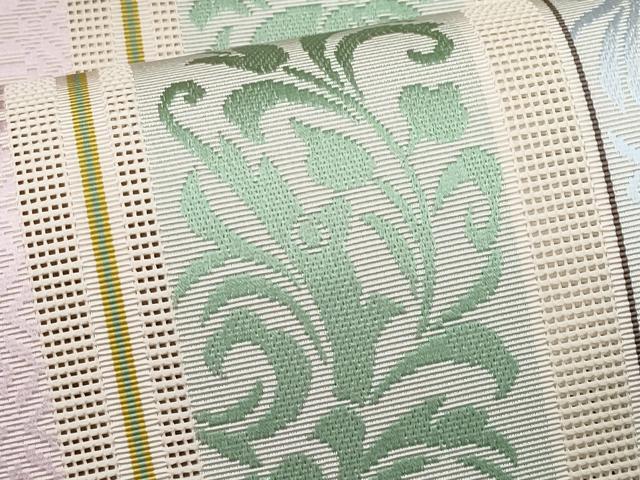 平和屋着物＊夏物　本場筑前博多織　八寸名古屋帯　紗献上　正絹　逸品　CABJ4523fb